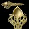 Brass Pooja Aarti Spoon 1 Pc Diya Twin Peacock Design Round Hawan Spoon for Pouring Ghee in Hawan Kund Diwali Gift Ethnic Indian Aarti Spoon Wedding Return Gifts Home Temple Decor